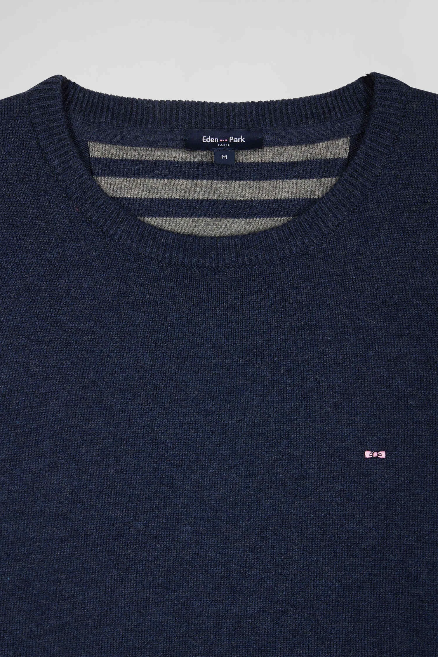 Eden Park Regular Wool and Cotton Crew Neck Jumper - Navy Blue