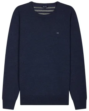 Eden Park Regular Wool and Cotton Crew Neck Jumper - Navy Blue