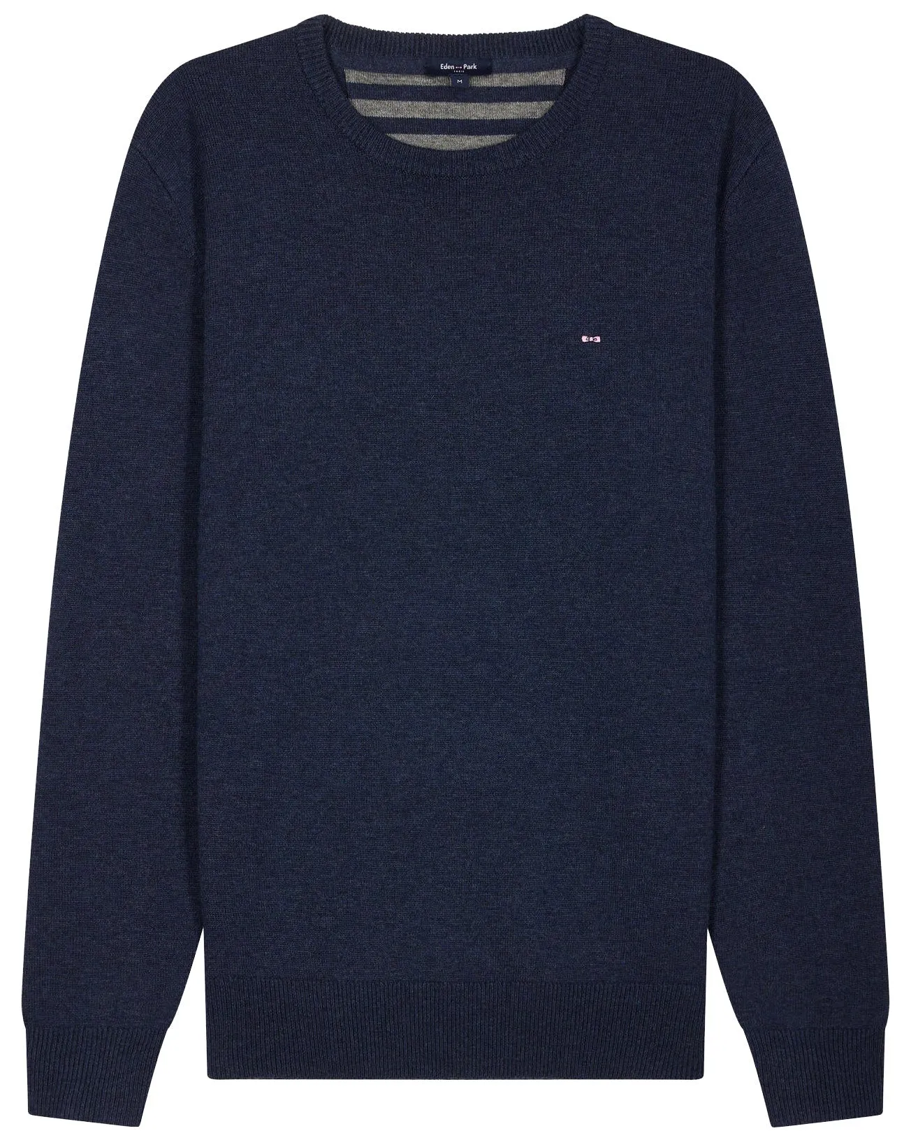 Eden Park Regular Wool and Cotton Crew Neck Jumper - Navy Blue