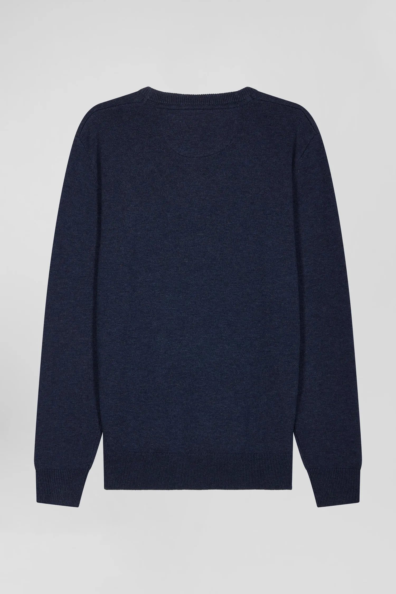 Eden Park Regular Wool and Cotton Crew Neck Jumper - Navy Blue