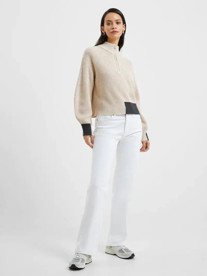 FRENCH CONNECTION - Joss Colour Block Half Zip Jumper