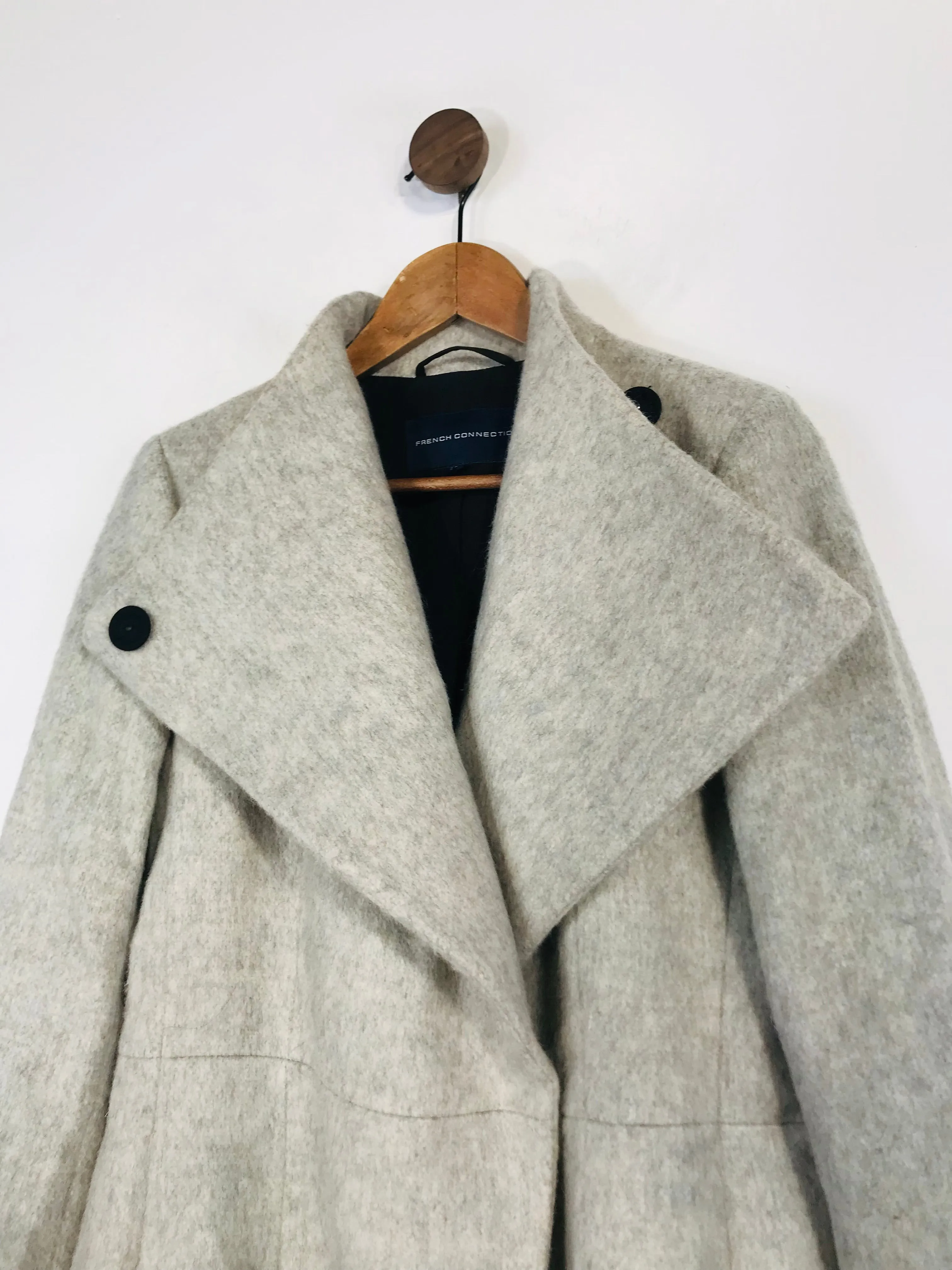 French Connection Women's Wool Long Overcoat Coat | UK12 | Grey