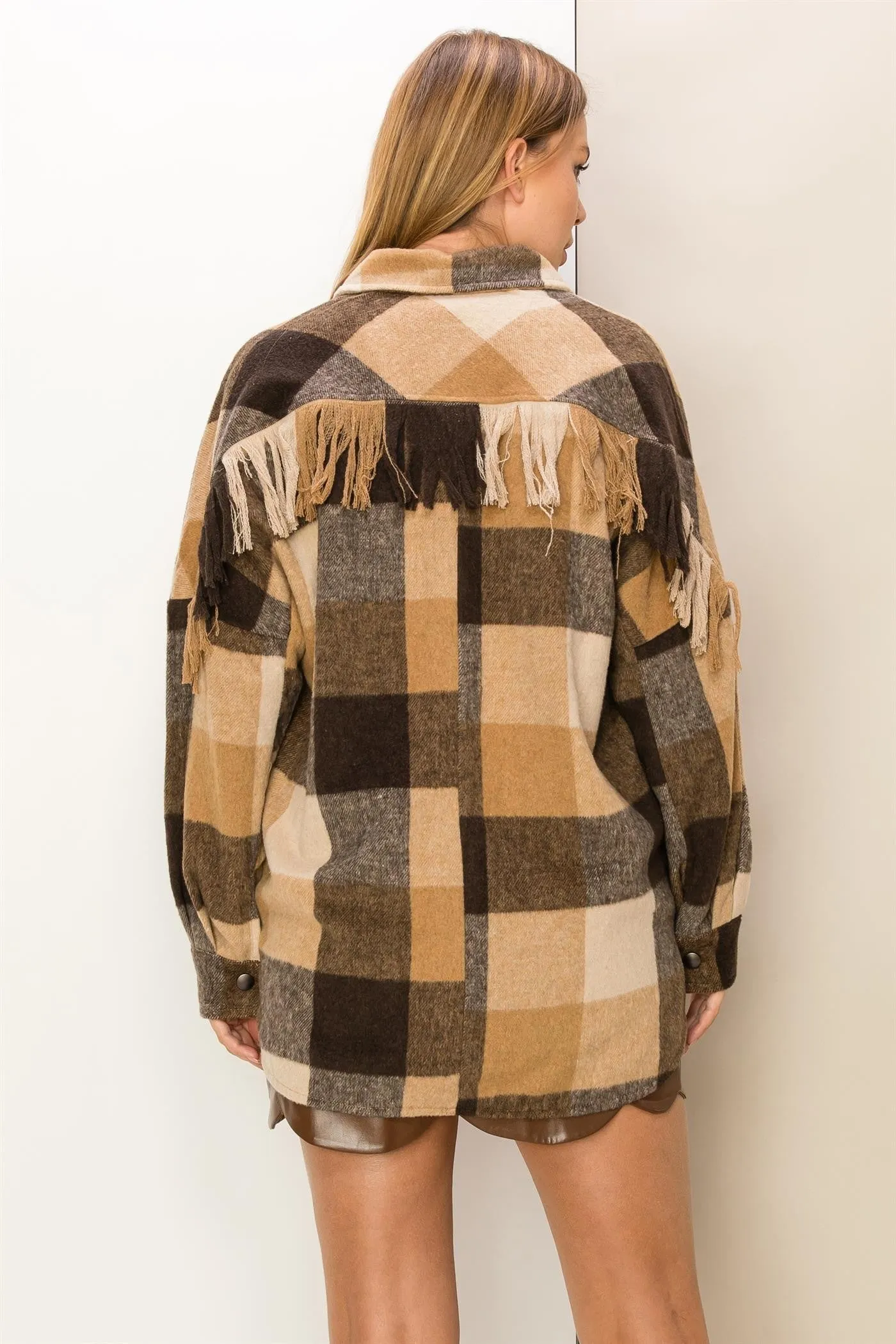 Fringe Plaid Shacket