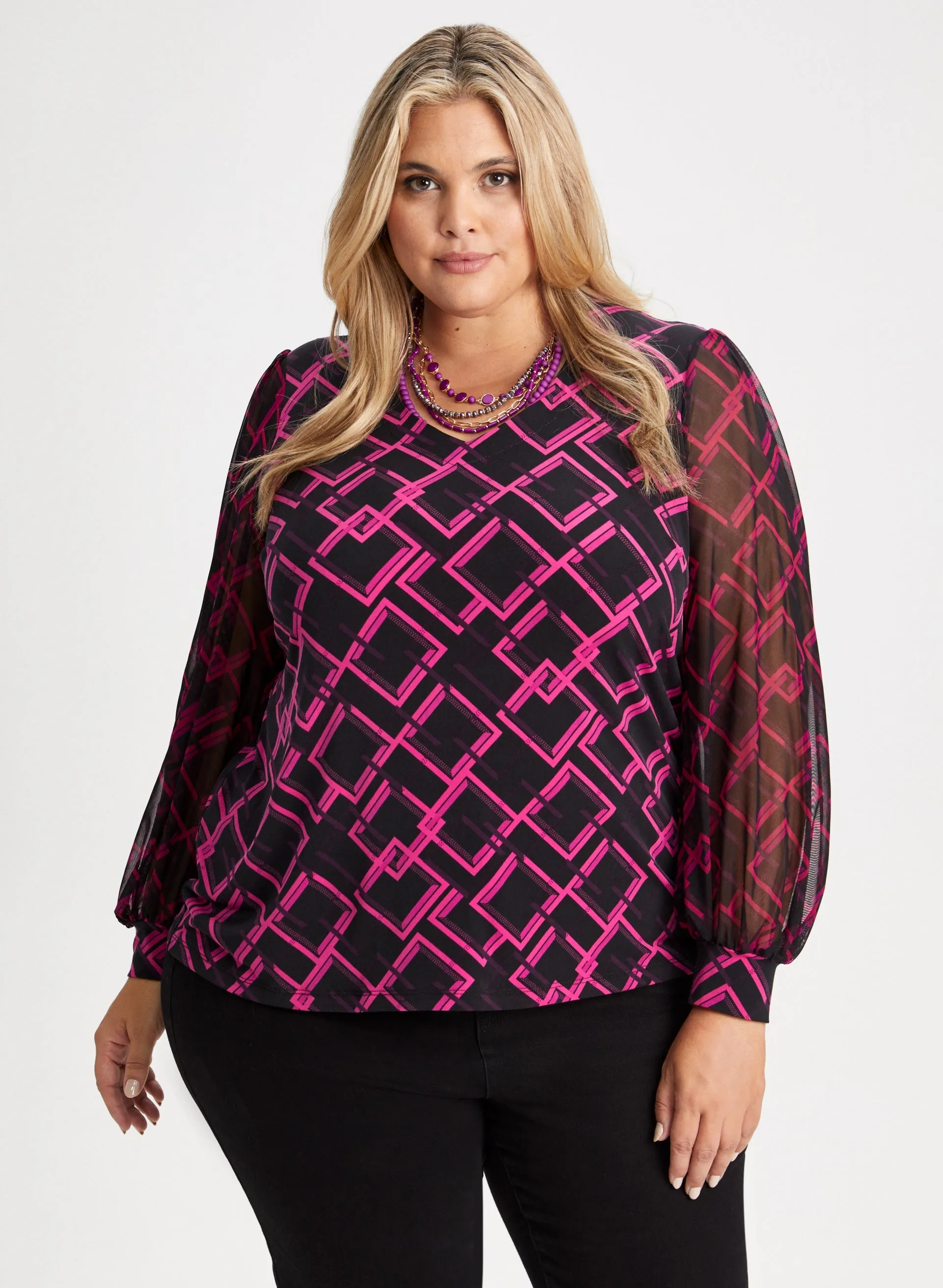 Geometric Print Top