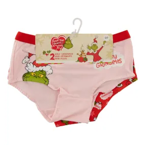 Girl's Licensed Christmas Grinch Hipster Underwear, 2-Pack