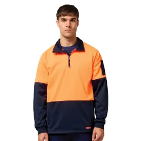 Hard Yakka Hi-Vis 2 Tone 1/4 Zip Brushed Fleece Jumper (Y19330)