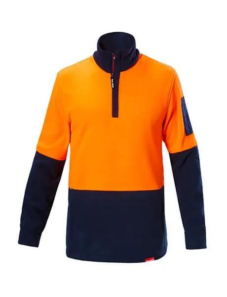 Hard Yakka Hi-Vis 2 Tone 1/4 Zip Brushed Fleece Jumper (Y19330)