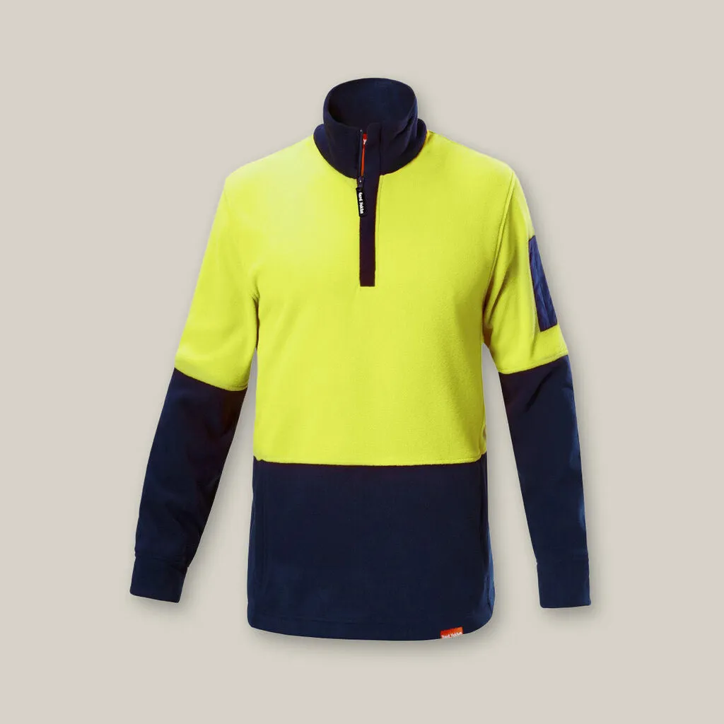 Hard Yakka Hi-Vis 2 Tone 1/4 Zip Brushed Fleece Jumper (Y19330)