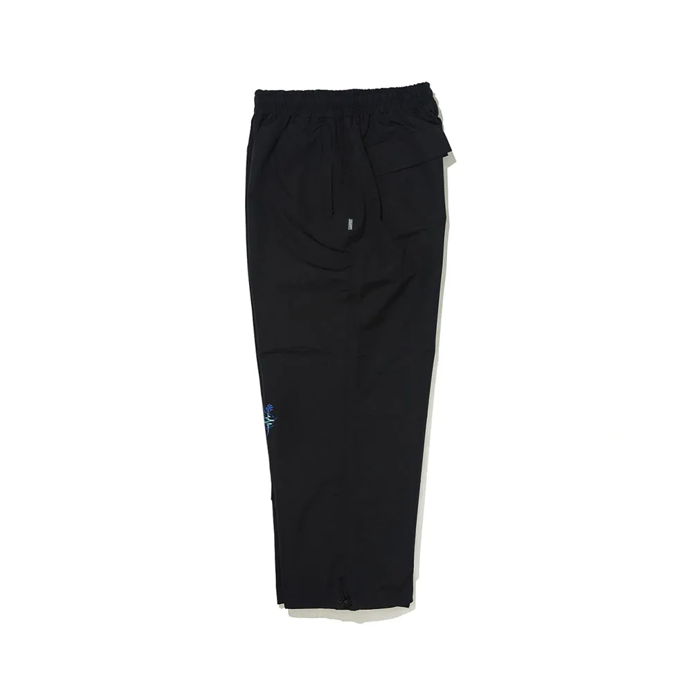 J-BLUE FLOWER SUPER WIDE PANTS BLACK