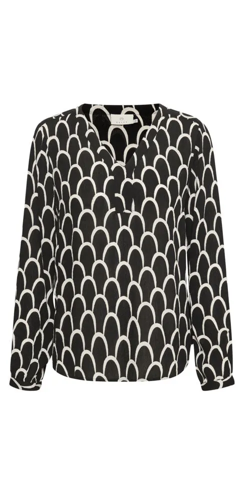 Kaffe Arch Tunic, black/white