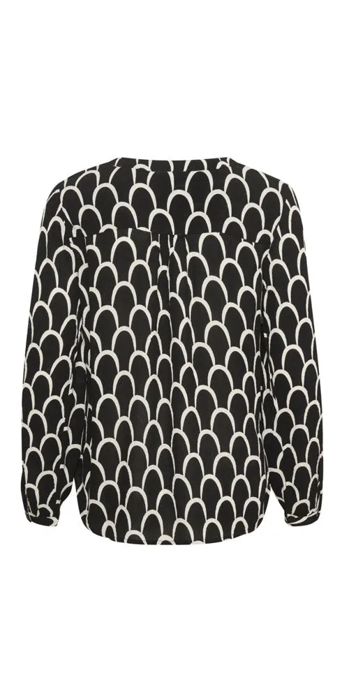 Kaffe Arch Tunic, black/white