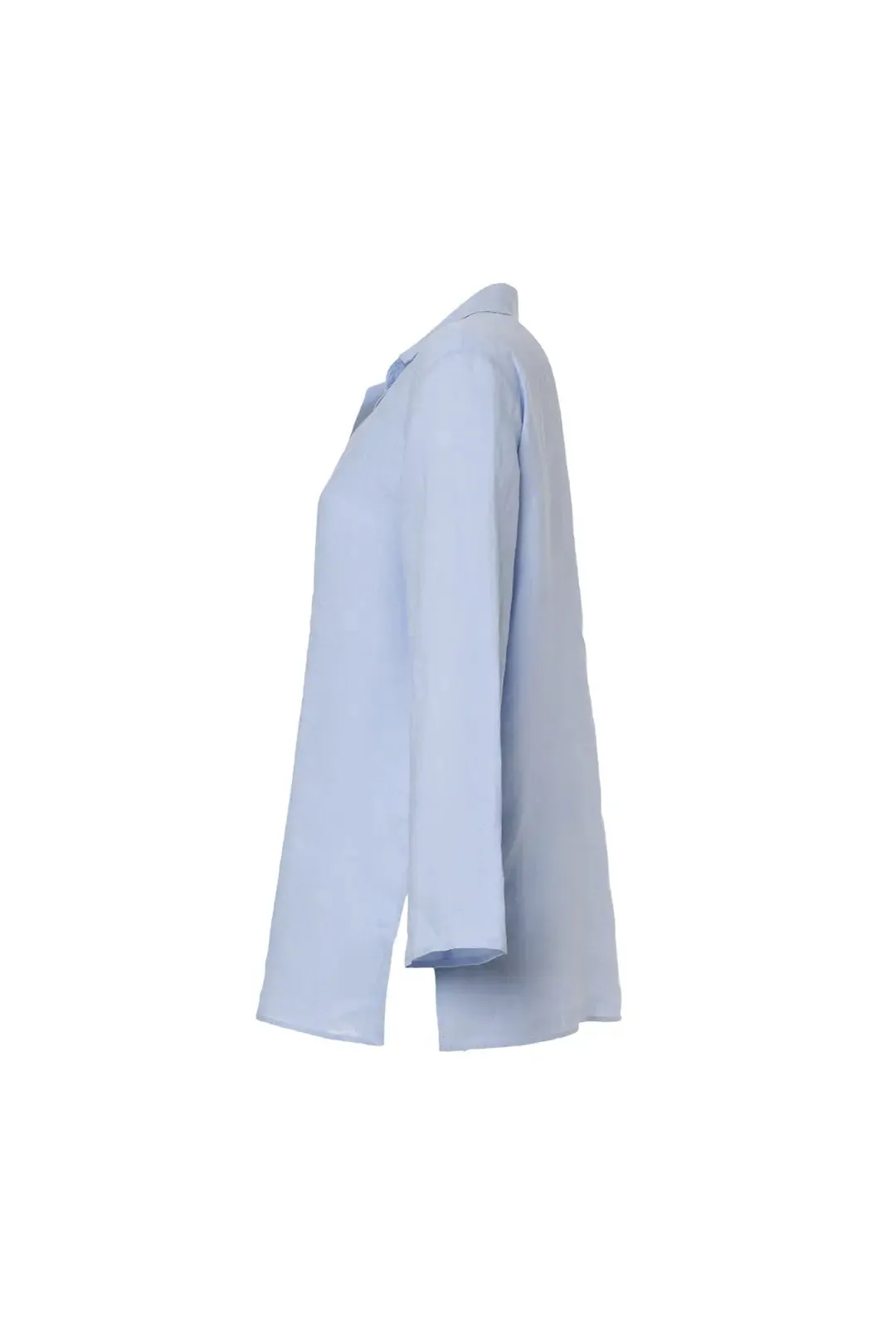 Light Blue Linen Kate Long Sleeve Shirt Tunic