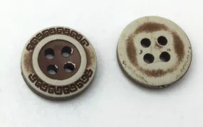 Light Brown Circular 4 Hole Polyester Buttons