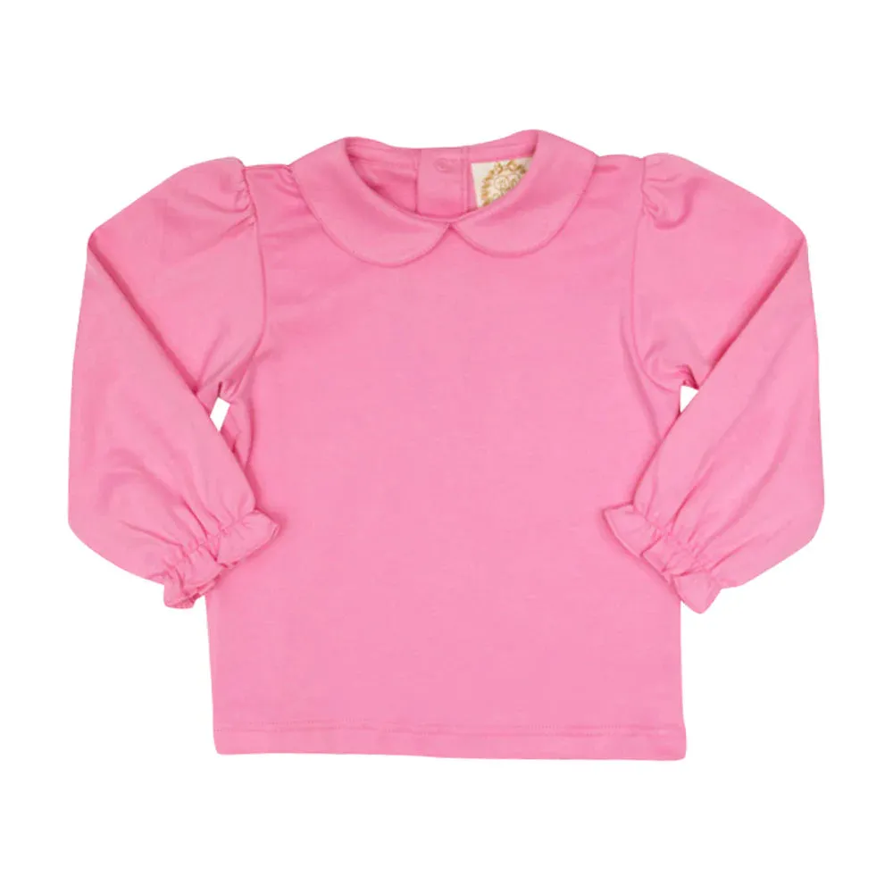 Long Sleeve Maude's Peter Pan Collar Shirt - Hamptons Hot Pink