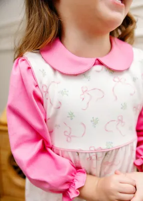 Long Sleeve Maude's Peter Pan Collar Shirt - Hamptons Hot Pink