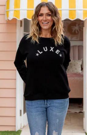 Luxe Crew Jumper in Black