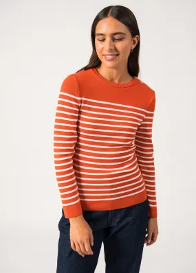 Marée authentic striped sailor jumper - slim fit, in wool (BASKET/BLANC)