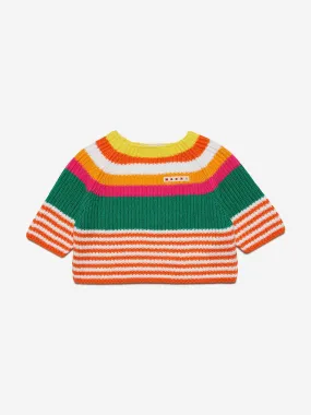 MARNI Girls Striped Knitted Jumper in Orange