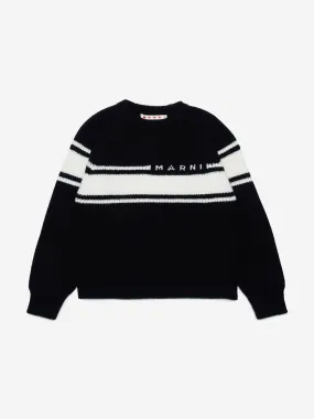 MARNI Kids Striped Jumper in Black