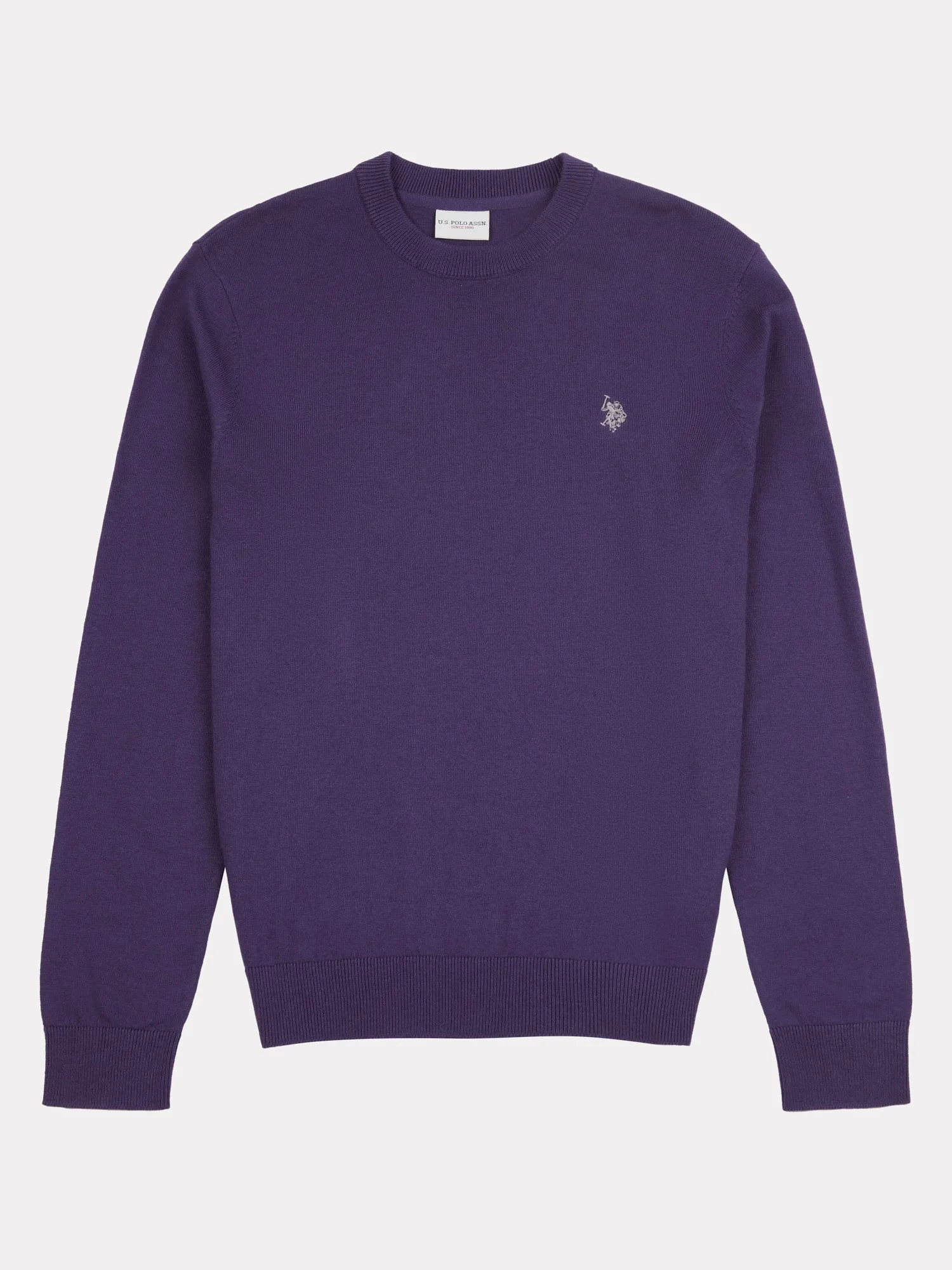 Mens Cotton Crewneck in Purple Plumeria