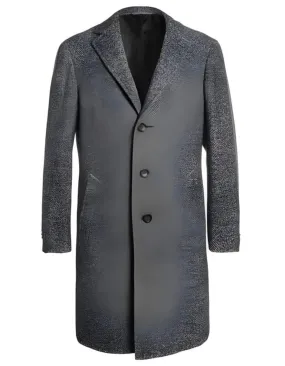 Mens Overcoat - Topcoat For Men - Winter Fabric - Full Length Tweed Herringbone Ankle length Gray Overcoat - Mens Topcoat