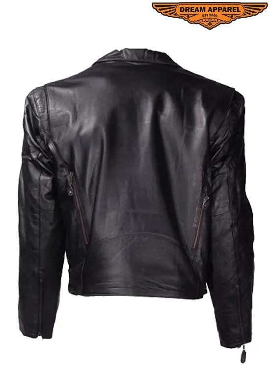 Mens Racer Style Motorcycle Jacket