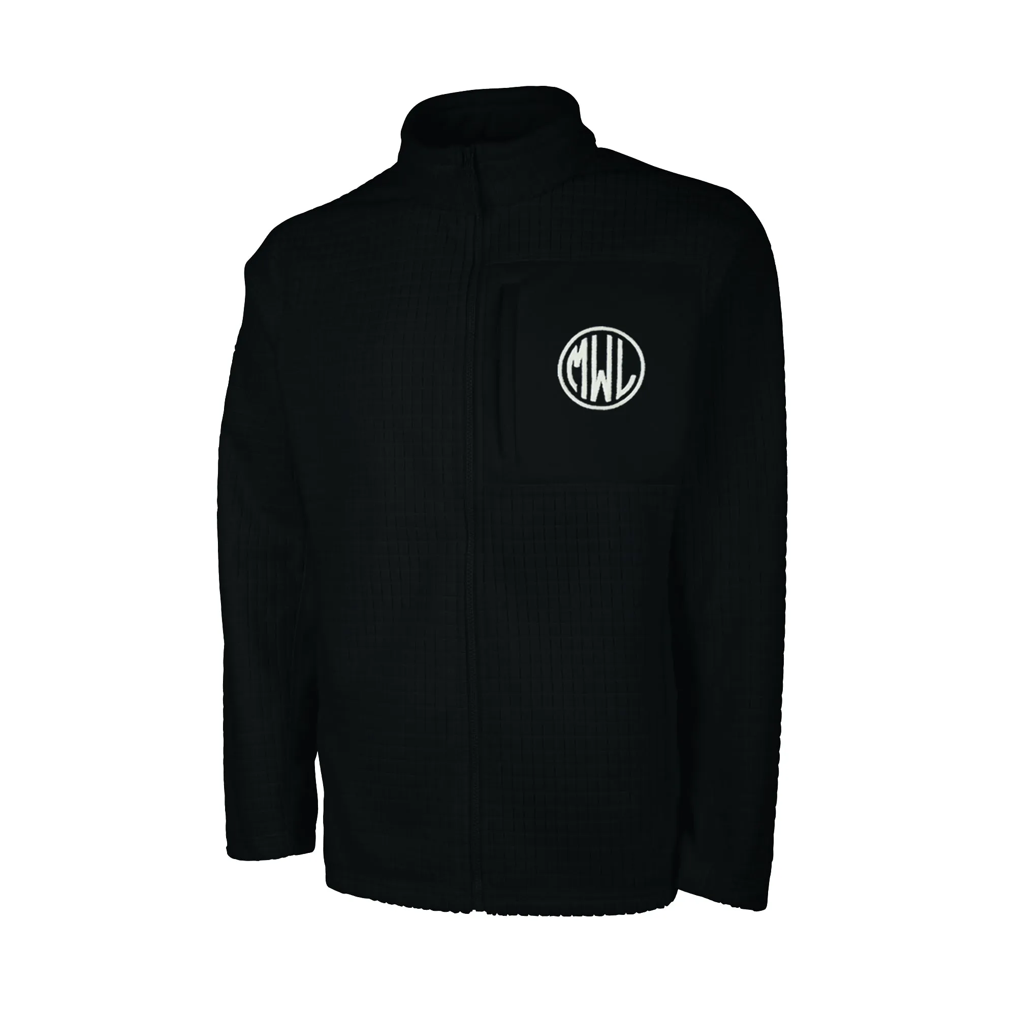 Men's Textured Grid Fleece Jacket with Monogram