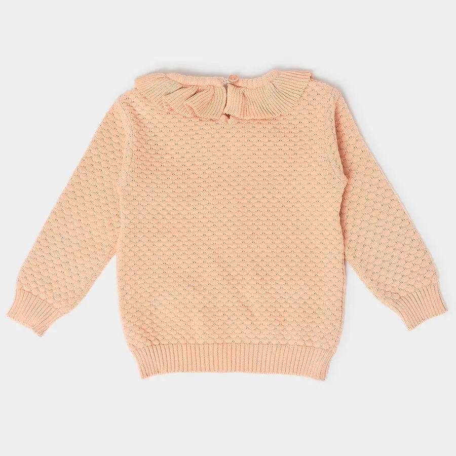 Misty Knitted Peach Jumper Set with Booties