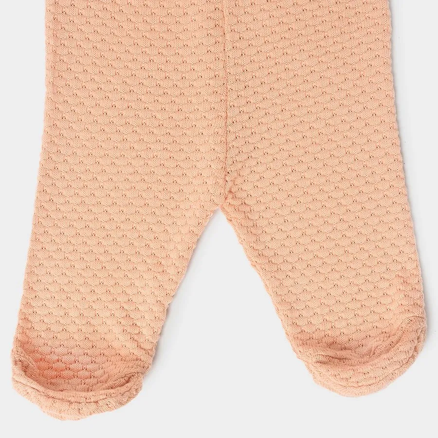 Misty Knitted Peach Jumper Set with Booties