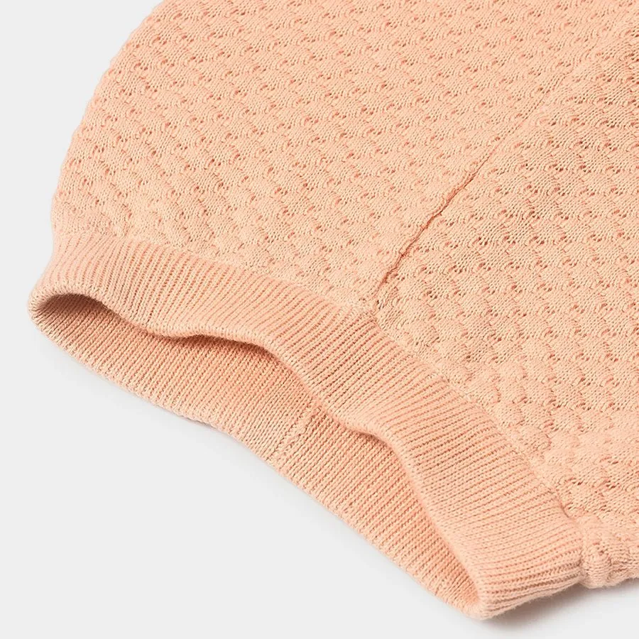 Misty Knitted Peach Jumper Set with Booties