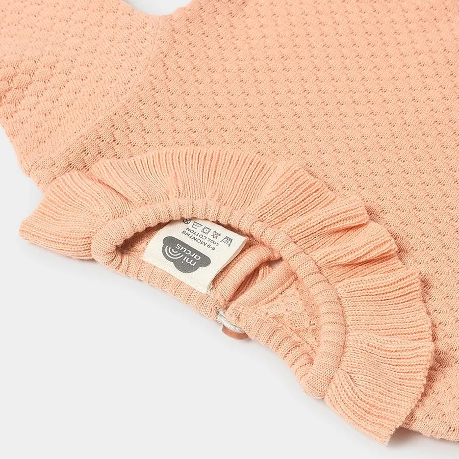 Misty Knitted Peach Jumper Set with Booties