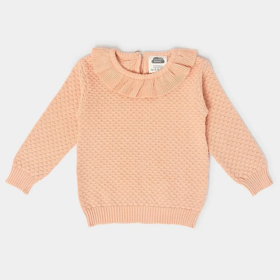 Misty Knitted Peach Jumper Set with Booties