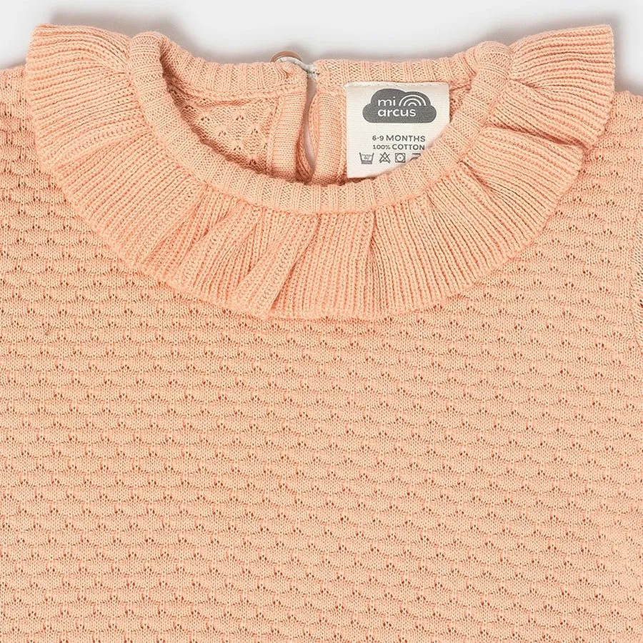 Misty Knitted Peach Jumper Set with Booties