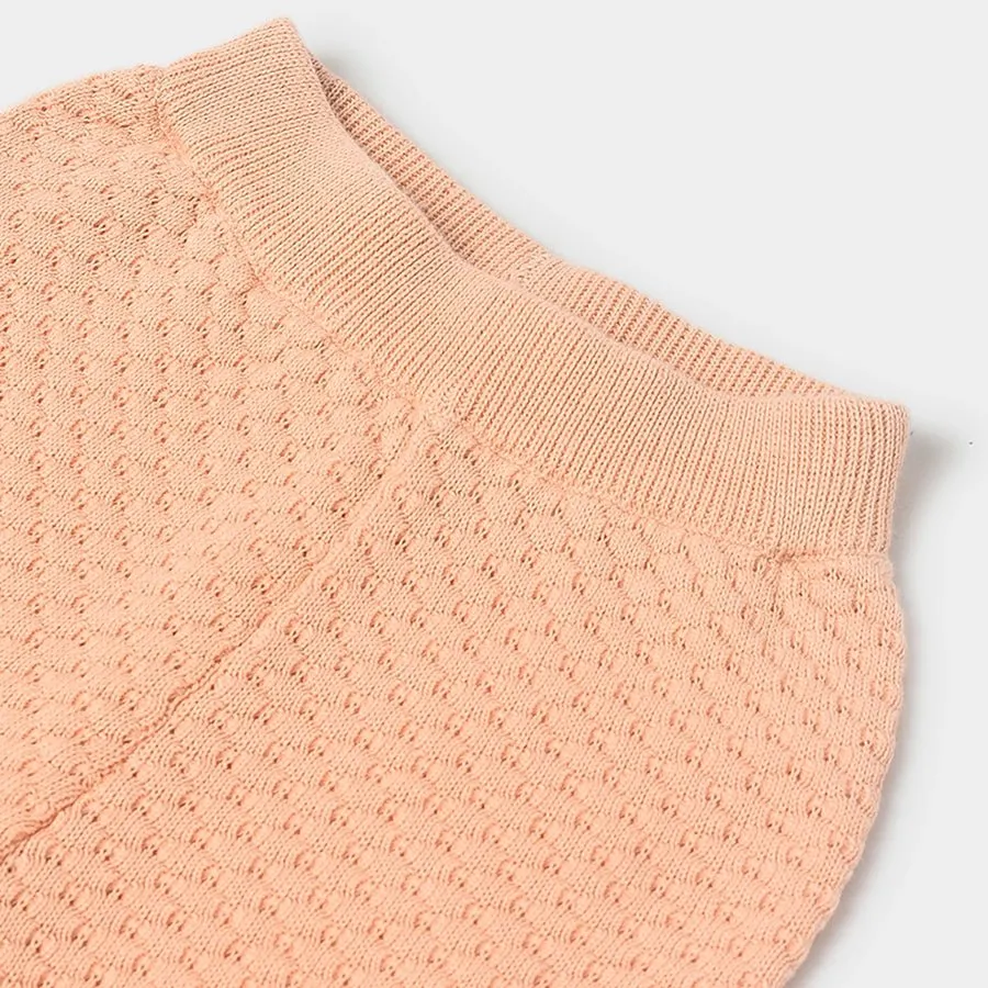 Misty Knitted Peach Jumper Set with Booties