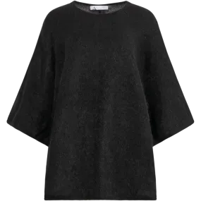 Mohair Demi Curvy Poncho - Black