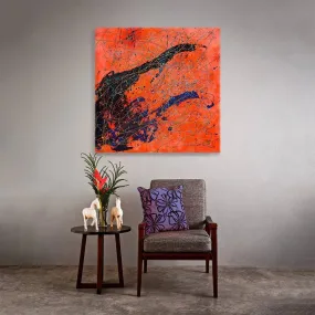 Orange Eclipse  (Print on Canvas)