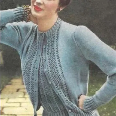 PDF - 1940's Knitting Pattern: Distinguished Twin Set Lace Jumper & Cardigan -  Bust Adult - Instantly Print at Home