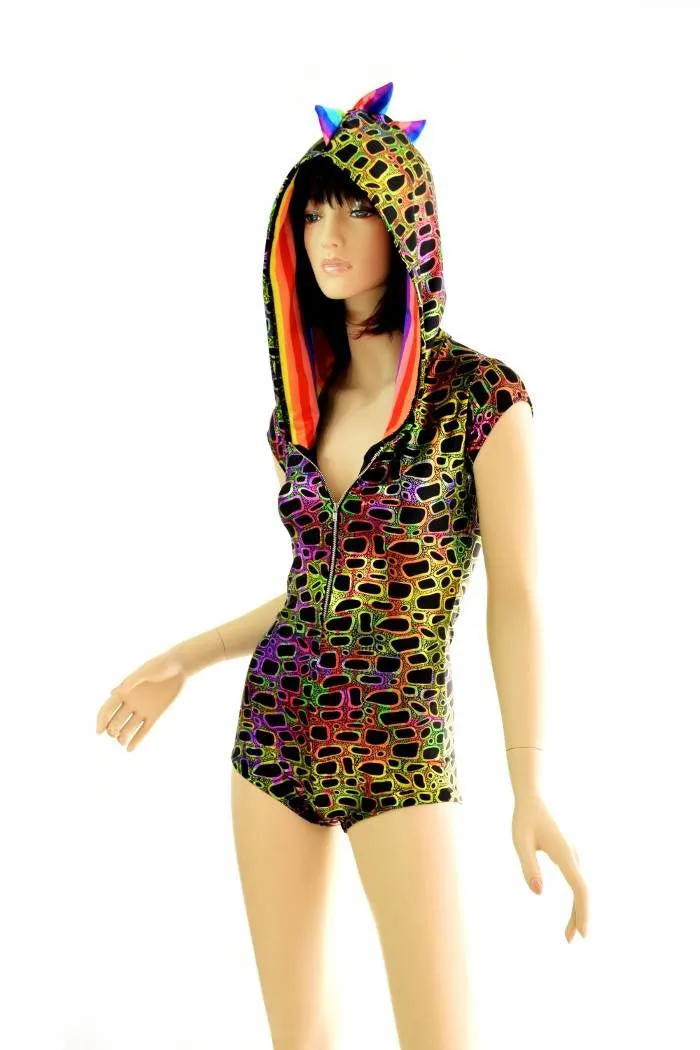 Poisonous Print Hoodie Romper