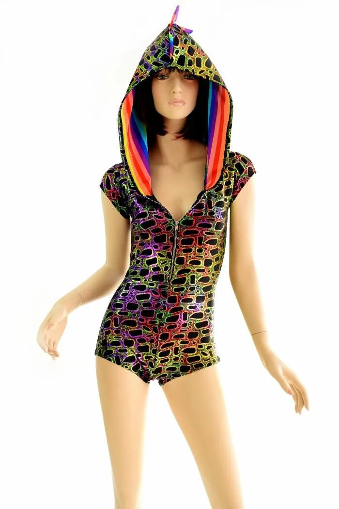 Poisonous Print Hoodie Romper