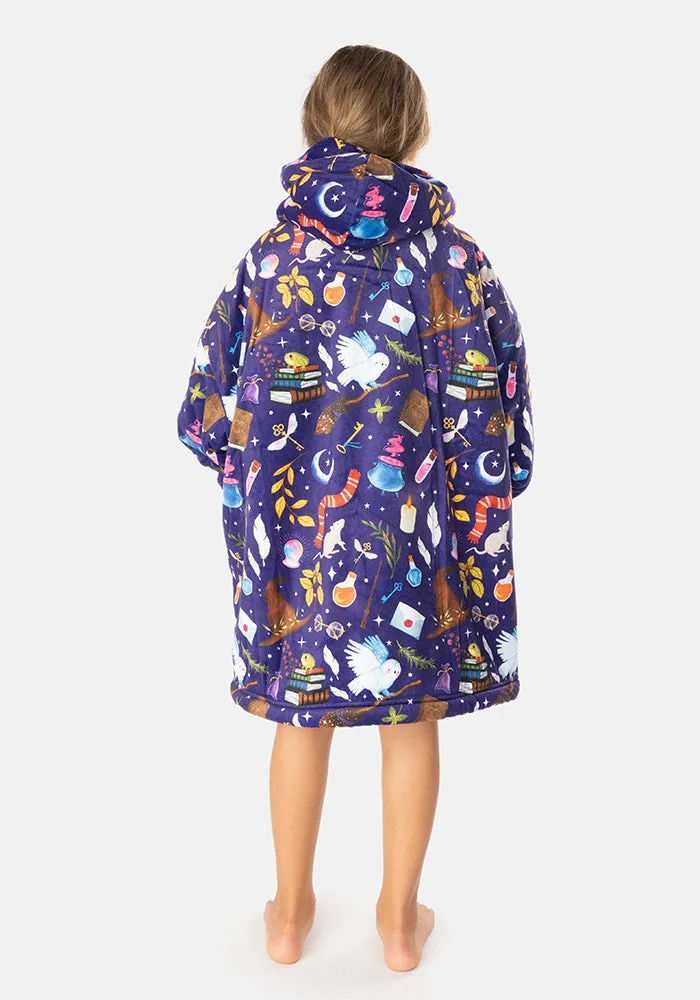 Popsy Pop-On Children's Oversize Wizard Print Hoodie