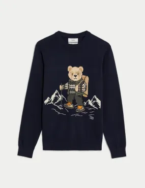 Pure Cotton Spencer Bear™ Ski Scene Jumper