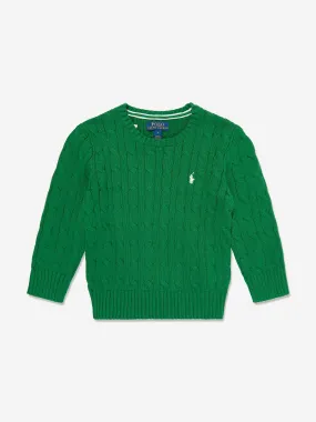 Ralph Lauren Boys Cable Knit Jumper in Green