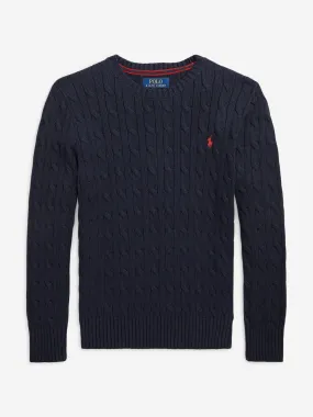 Ralph Lauren Boys Cable Knit Jumper in Navy