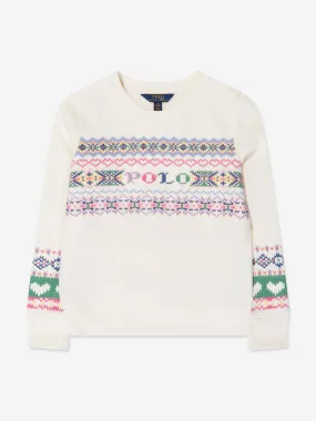 Ralph Lauren Girls Fair Isle Jumper in Ivory