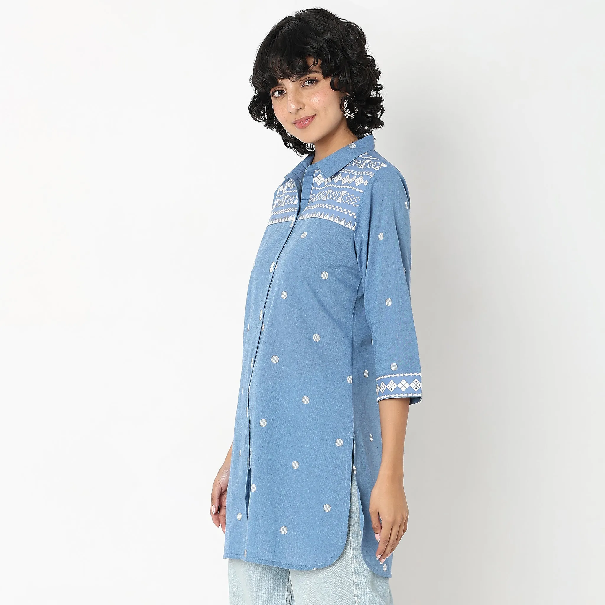 Regular Fit Embroidered Tunic