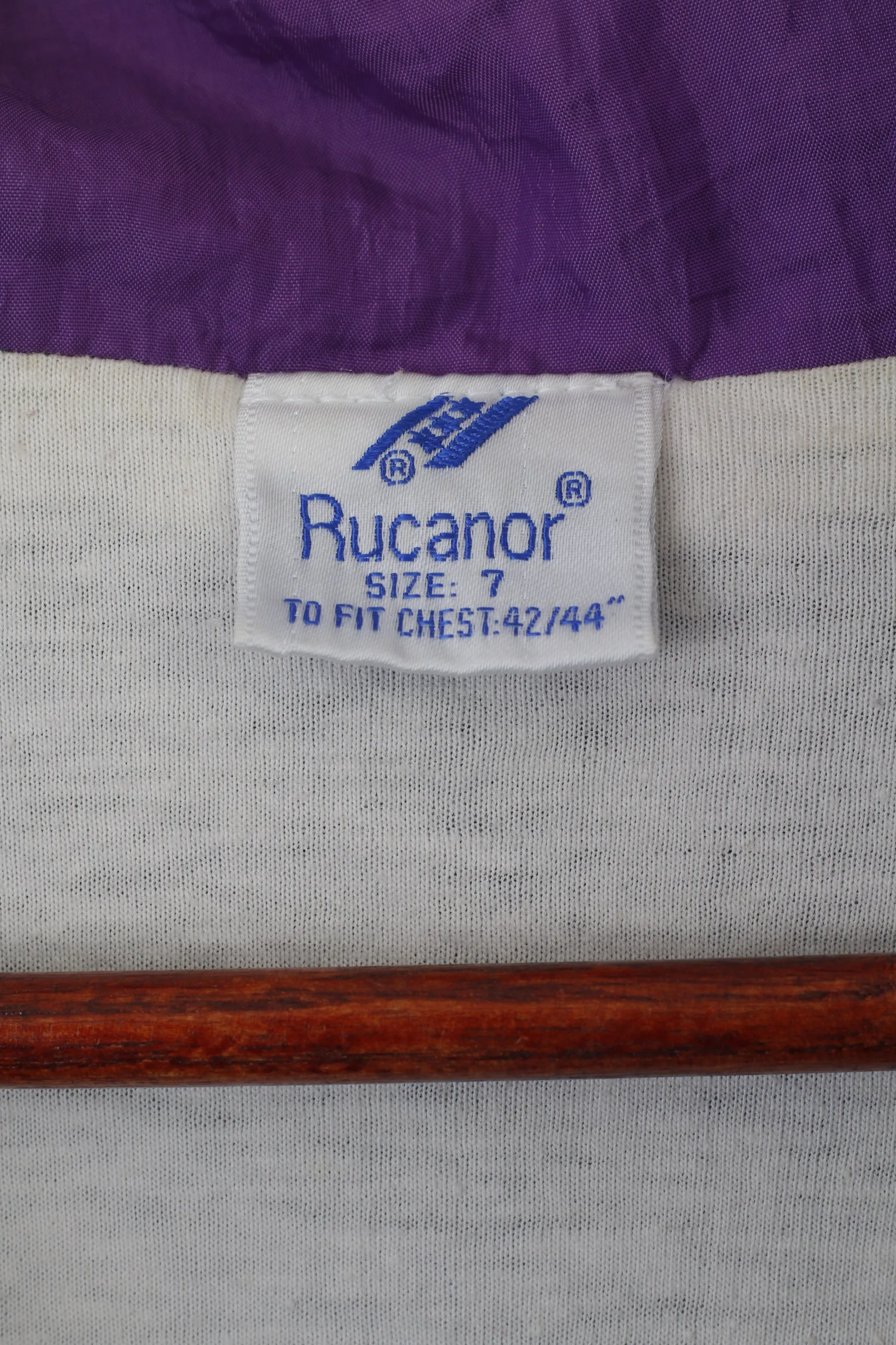 Rucanor Men 42/44 M/L Track Jacket Purple Vintage Nylon Oldschool Zip Up Top