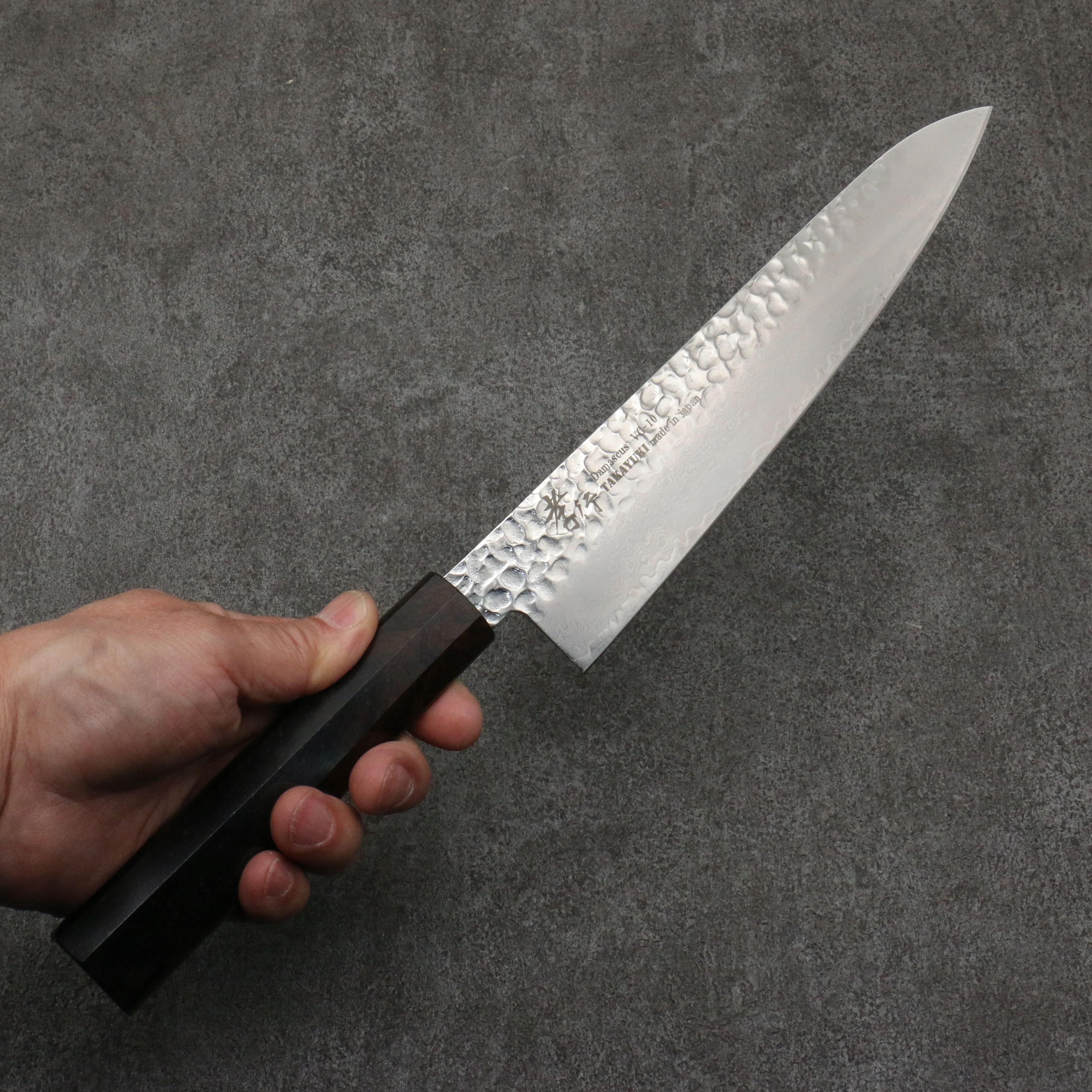 Sakai Takayuki VG10 33 Layer Damascus Gyuto  210mm Ebony(6 sided teardrop) Handle