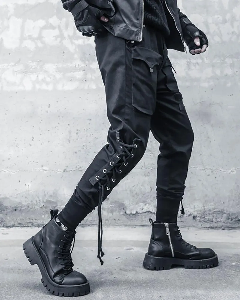 Streetwear Drawstring Slim Cargo Pants