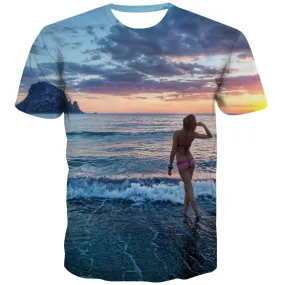 surf T shirts Men The sea T-shirts 3d sport Tshirts Cool Cool T shirts Funny