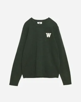 Tay AA CS patch lambswool jumper - Eden Green